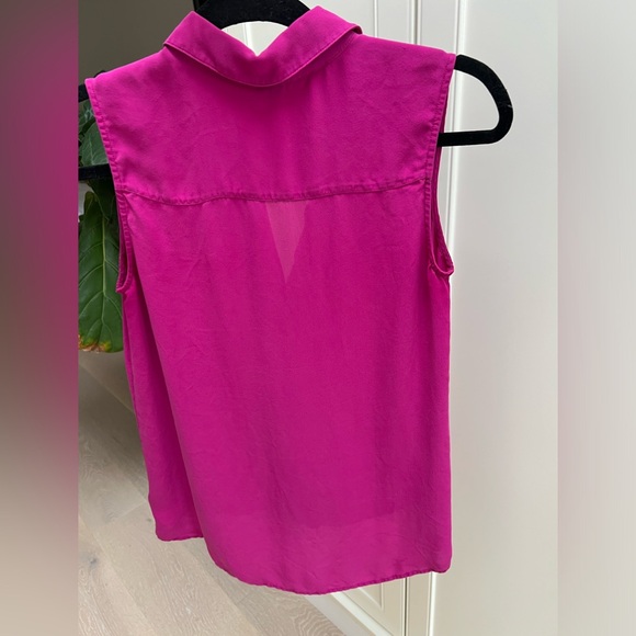 Theory Hot Pink Short-Sleeve Blouse - Picture 2 of 3